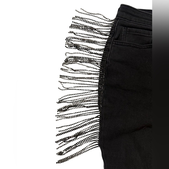 Buckle Black Flare Jeans with Fringe - Picture 2 of 8